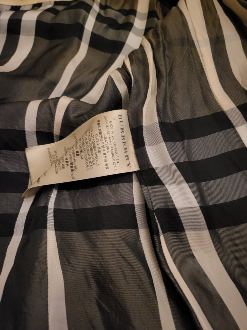 Burberry London Richmond Black Trench Coat Piping Made in UK Size US 4 - Picture 5 of 8